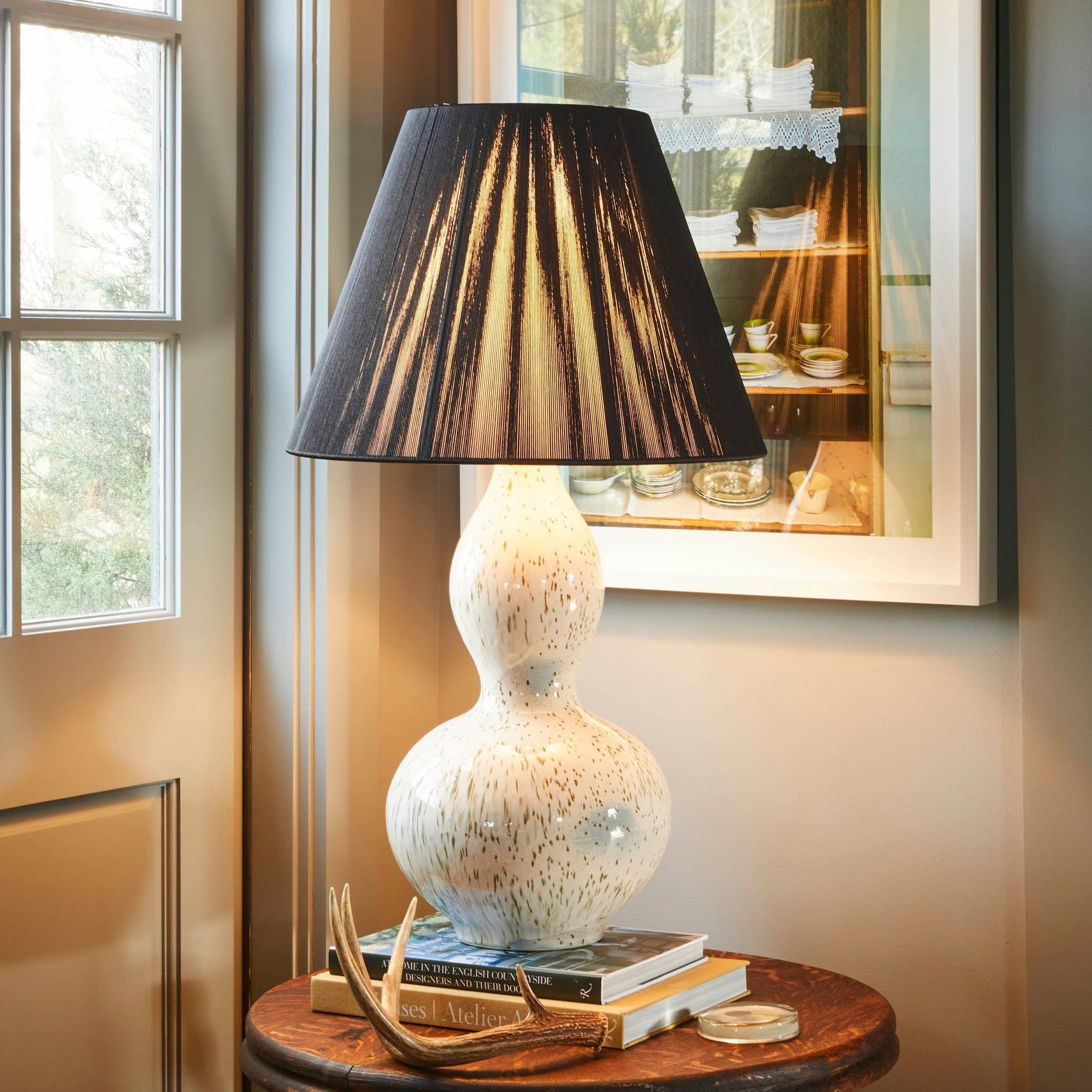 Double bedside hot sale lamp